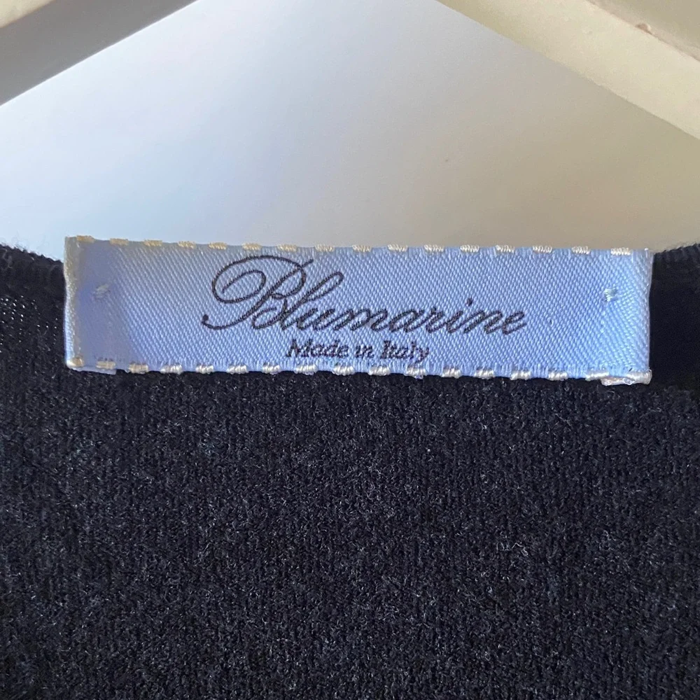 Blumarine Black & Cream Floral Button-Front Cardigan – Made in Italy - Picture 3 of 8